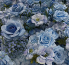 Light Blue Babys Breath Premium Rose Heart Arch - 4923