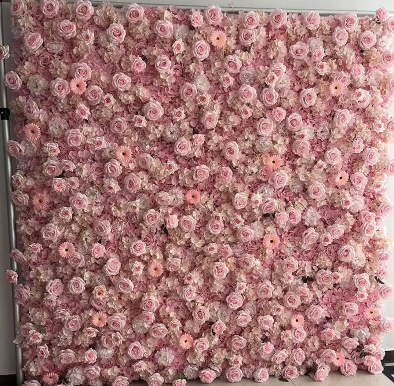 Pink Sunflower Rose Deluxe Flower Wall Backdrop - 273