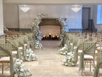 White Rose Babys Breath Deluxe Flower Arch - 4562