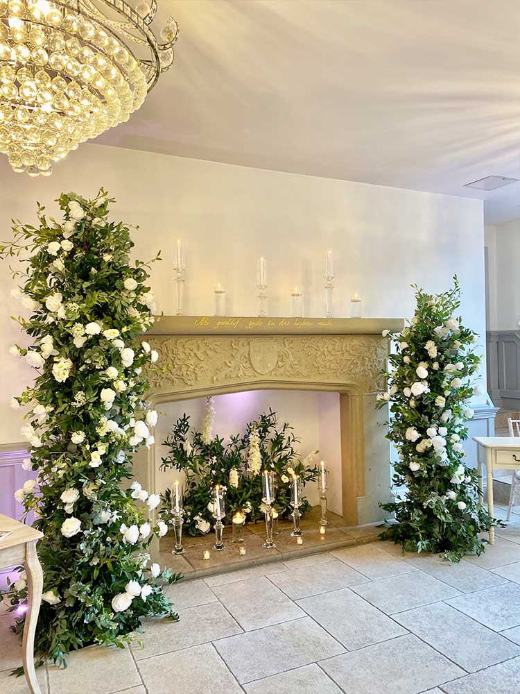 Greeenery with White Florals Premium Flower Arch Set - 4595