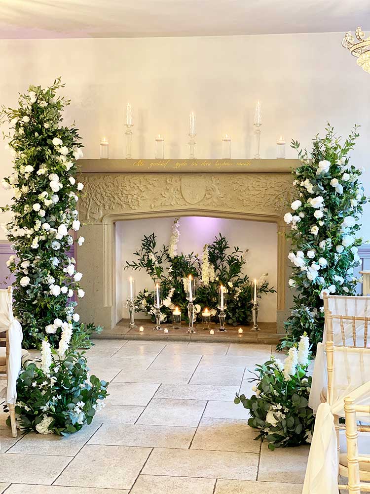 Greeenery with White Florals Premium Flower Arch Set - 4595