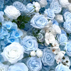 Blue & White Wild Rose Premium Flower Wall - 135