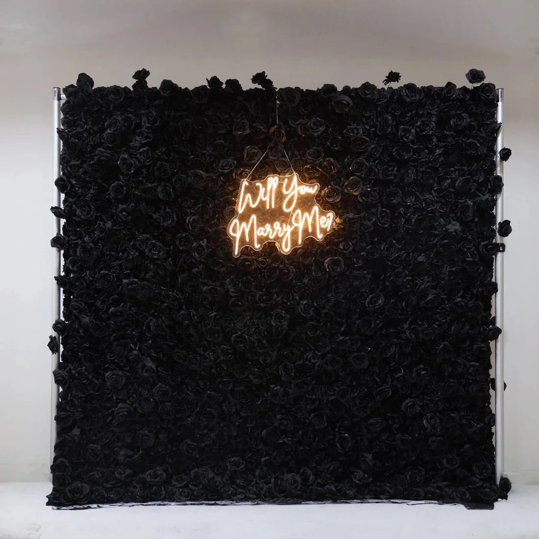 Deluxe Black Wild Rose Flower Wall - 024