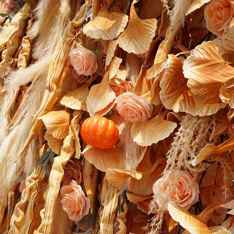 Dripping Pumpkins Tan and Brown Premium Flower Wall - 146