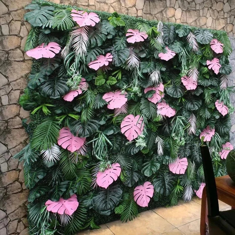 Beverly Hills Pink Tropical Premium Greenery Wall - 512