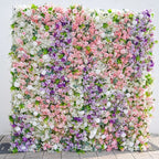 Into The Meadow Pink, White and Purple Premium Flower Wall - 046