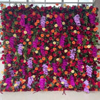 Dripping Florals Purple & Orange Premium Flower Wall - 119