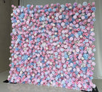 Pink, Blue, White & Purple Rose Premium Flower Wall - 127