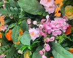 Dripping Orange & Purple Premium Flower Wall - 128