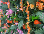 Dripping Orange & Purple Premium Flower Wall - 128