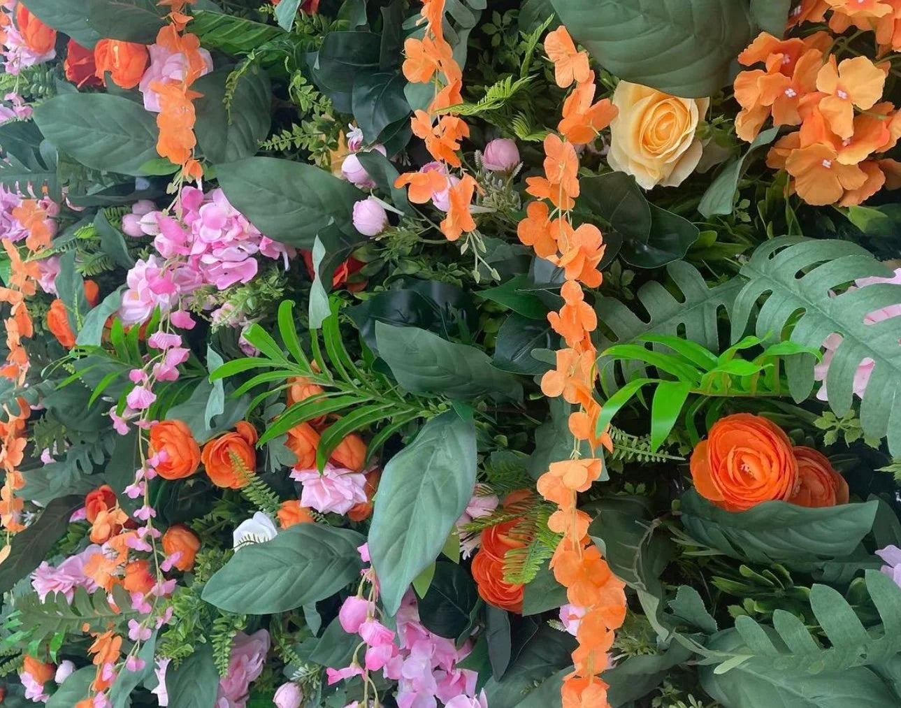 Dripping Orange & Purple Premium Flower Wall - 128