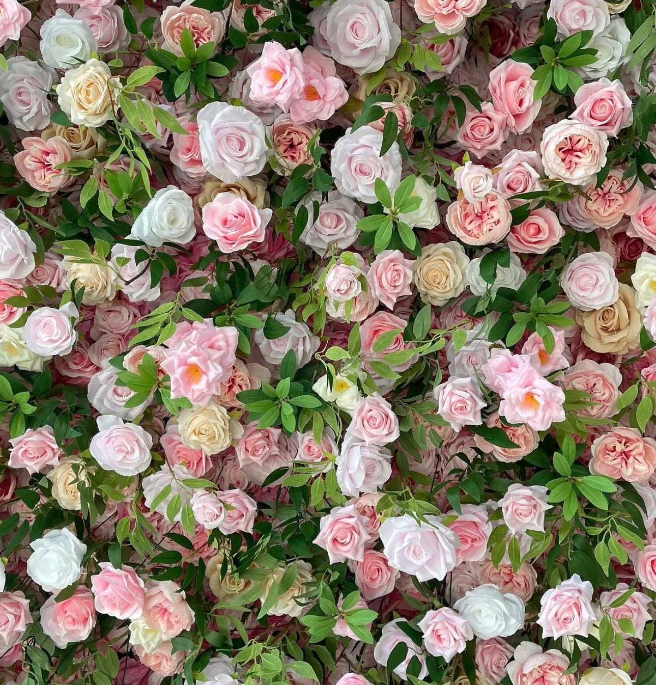 Pink & Green Rose Premum Flower Wall - 152