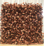 Deluxe Brown & Tan Wild Rose Flower Wall - 025