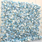 White & Baby Blue Premium Rose Flower Wall - 157