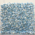 White & Baby Blue Premium Rose Flower Wall - 157