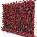 Red Rose & Meadow Greenery Flower Wall - 164