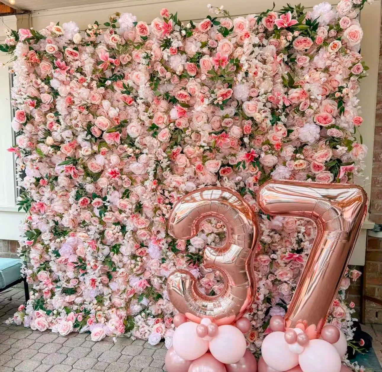 Dripping Pink Peach Premium Flower Wall - 139