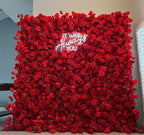 Deluxe Pure Red Wild Rose Flower Wall - 021