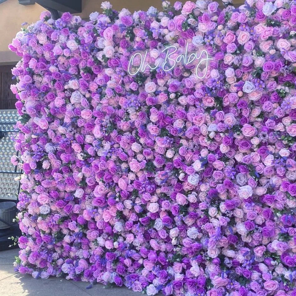 Purple Lavender Deluxe Premium Flower Wall - 008
