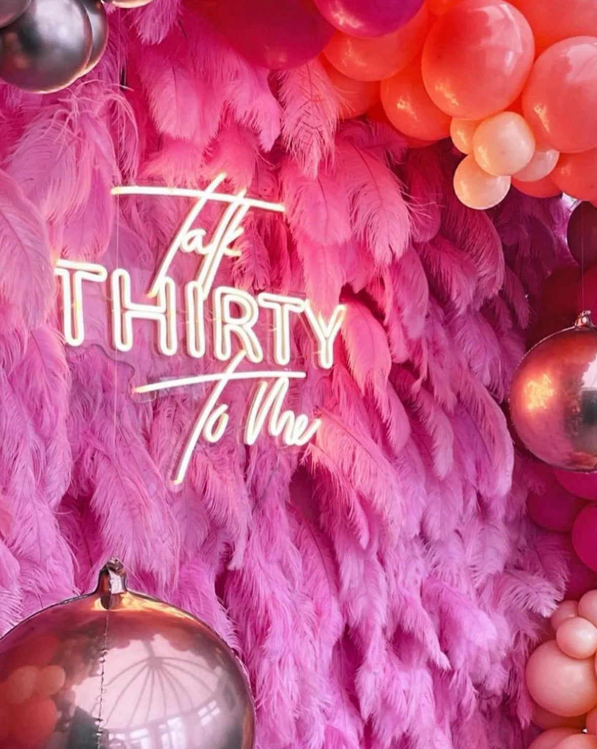 Bright Pink Feather Wall - 074