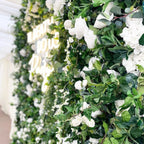Wild White Rose Greenery Premium Flower Wall - 151