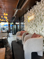 All White Premium Wild Rose Flower Wall - 020