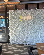 All White Premium Wild Rose Flower Wall - 020