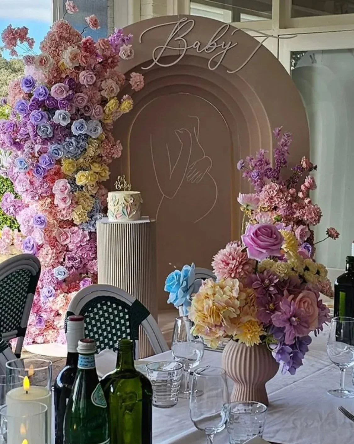 Pink, Purple & Blue Pastel Premium Floral Arch - 4599