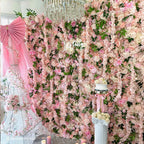 Dripping Pink Peach Premium Flower Wall - 139