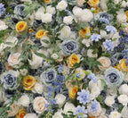 Blue & Yellow Rose Premium Flower Wall - 158