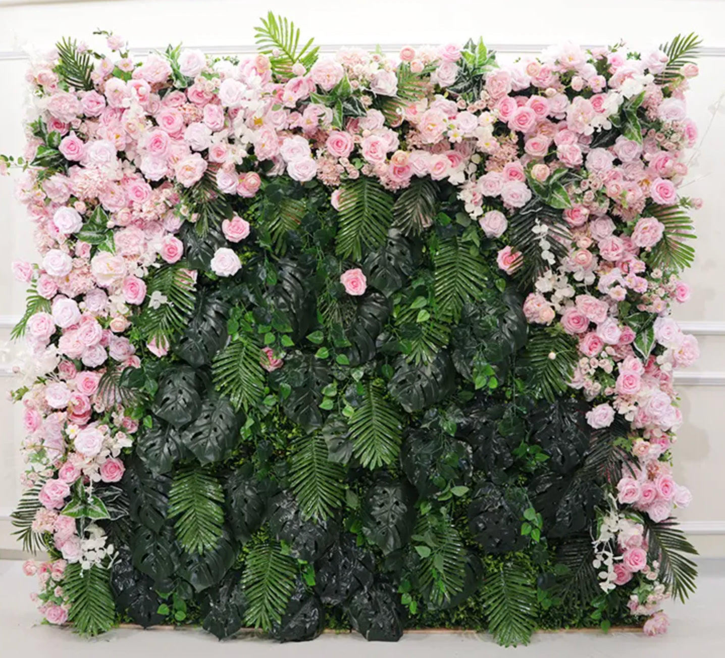 Into The Jungle Pink Rose Premium Greenery Floral Wall - 166