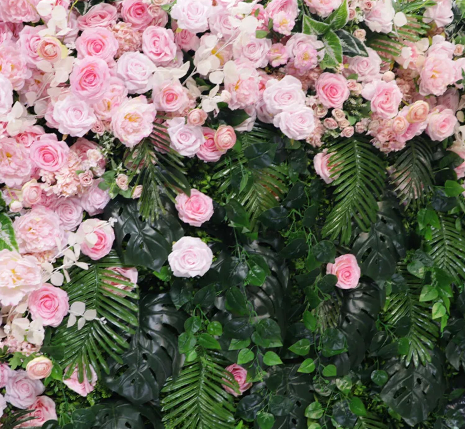 Into The Jungle Pink Rose Premium Greenery Floral Wall - 166