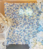 Blue, White and Purple Wild Rose Premium Flower Wall - 226
