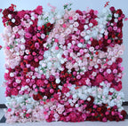 Deep Red, Pink and White Swirl Premium Flower Wall - 148