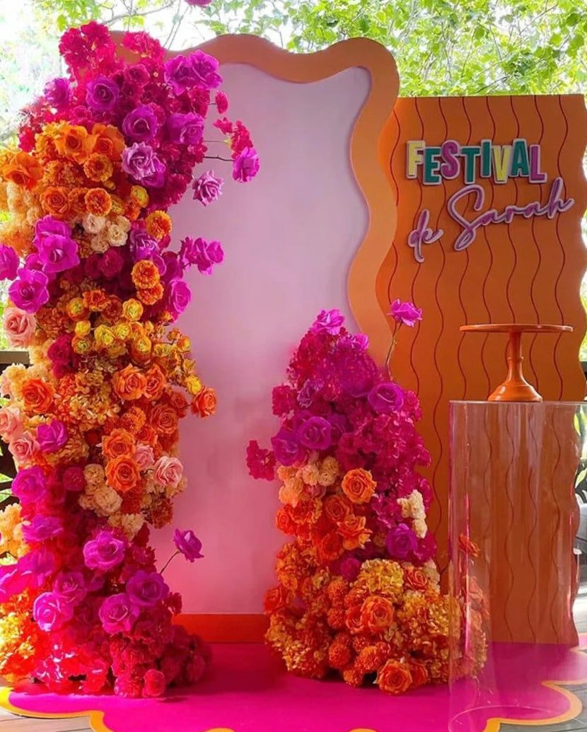 Pink & Orange Premium Floral Arch Set - 4573