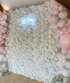 Classic White Rose Hydrenga Flower Wall - 001