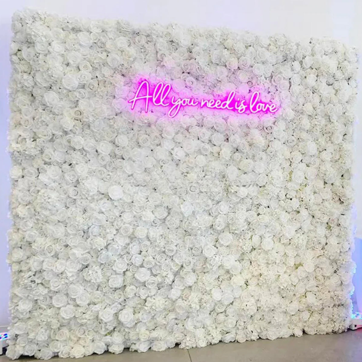 Classic White Rose Hydrenga Flower Wall - 001