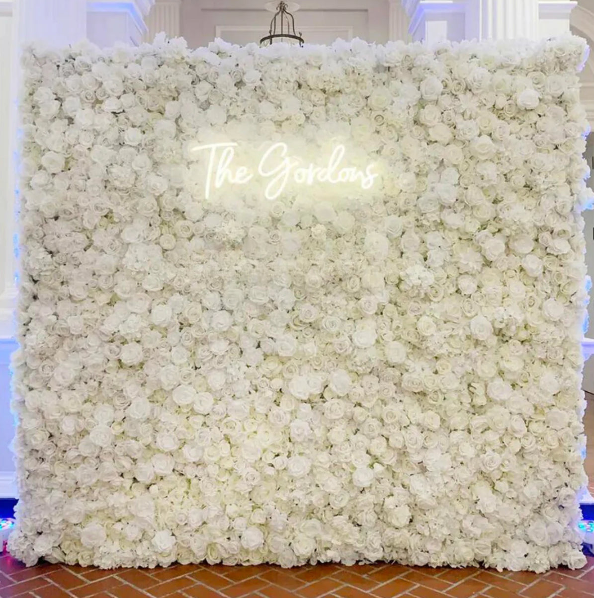Classic White Rose Hydrenga Flower Wall - 001
