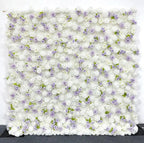 Classic White and Purple Rose Flower Wall - 003