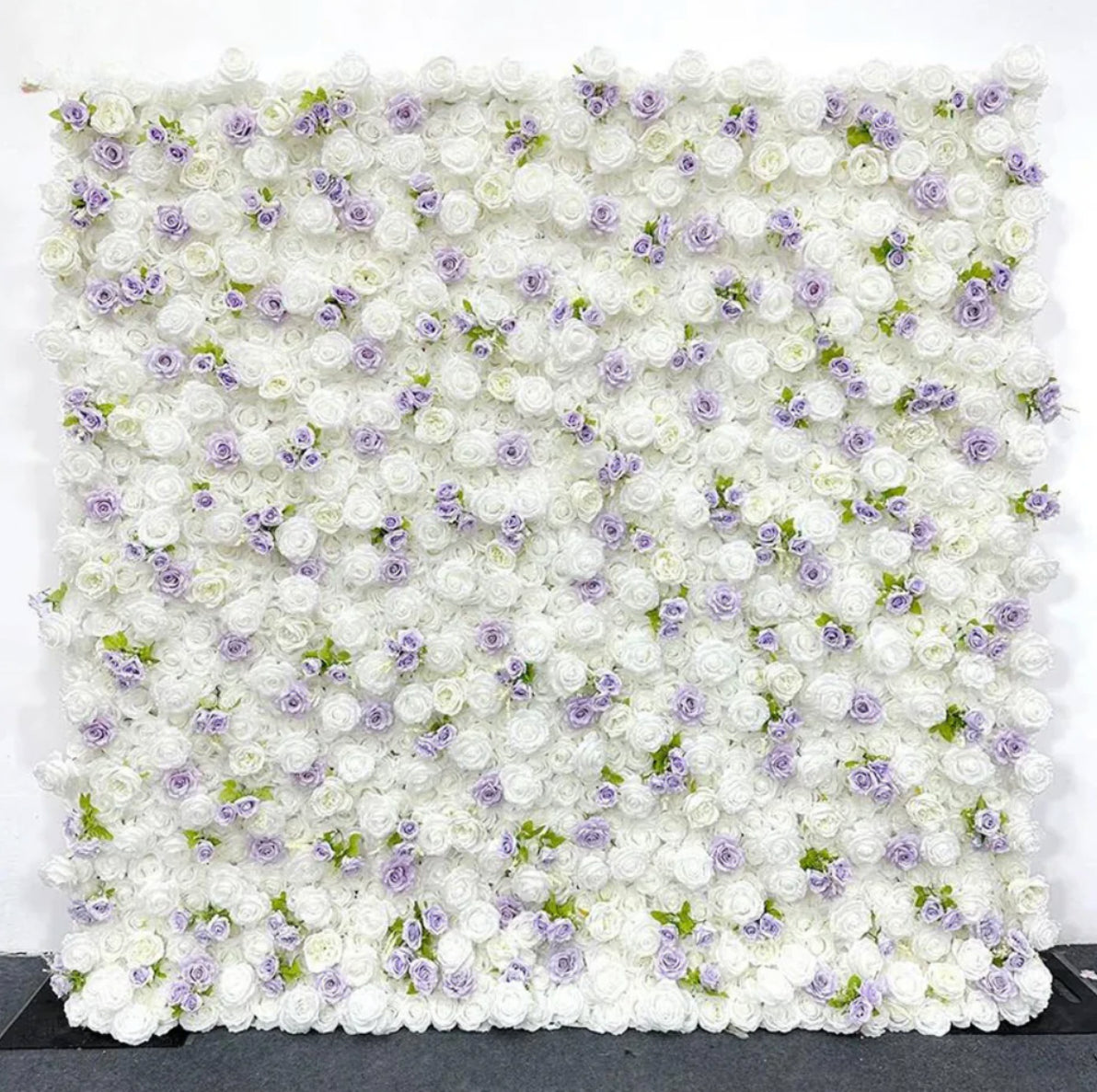 Classic White and Purple Rose Flower Wall - 003
