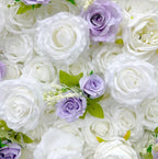 Classic White and Purple Rose Flower Wall - 003