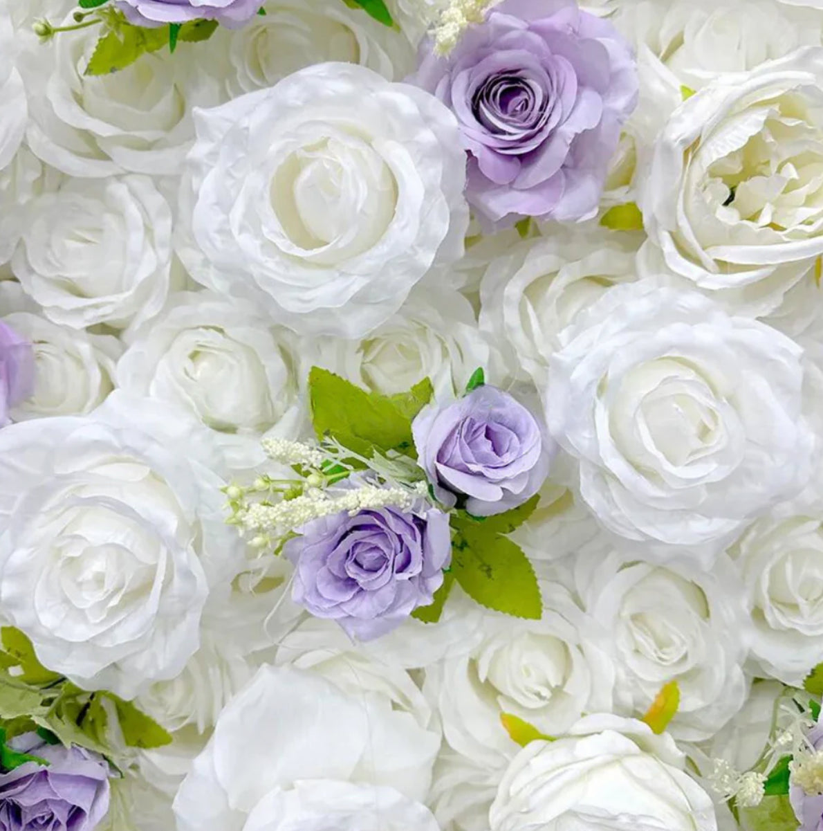 Classic White and Purple Rose Flower Wall - 003