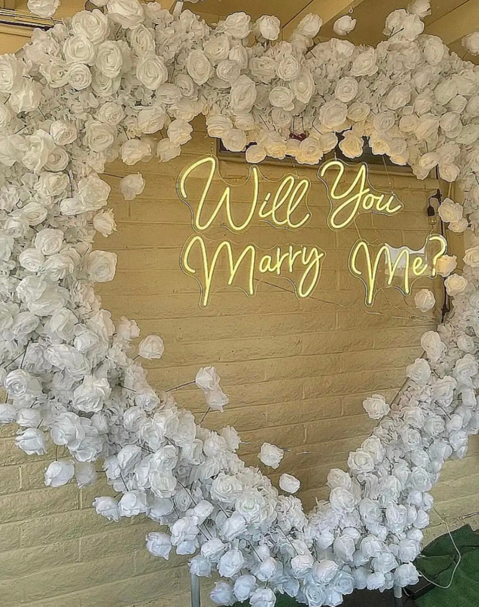 White Wild Rose Premium Floral Heart Arch - 4908