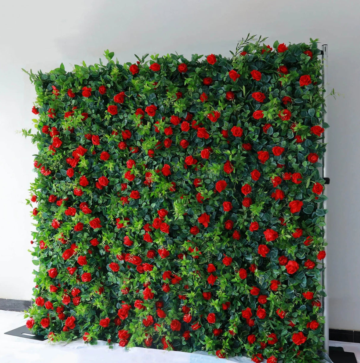 Red Rose Greenery Premium Flower Wall - 009