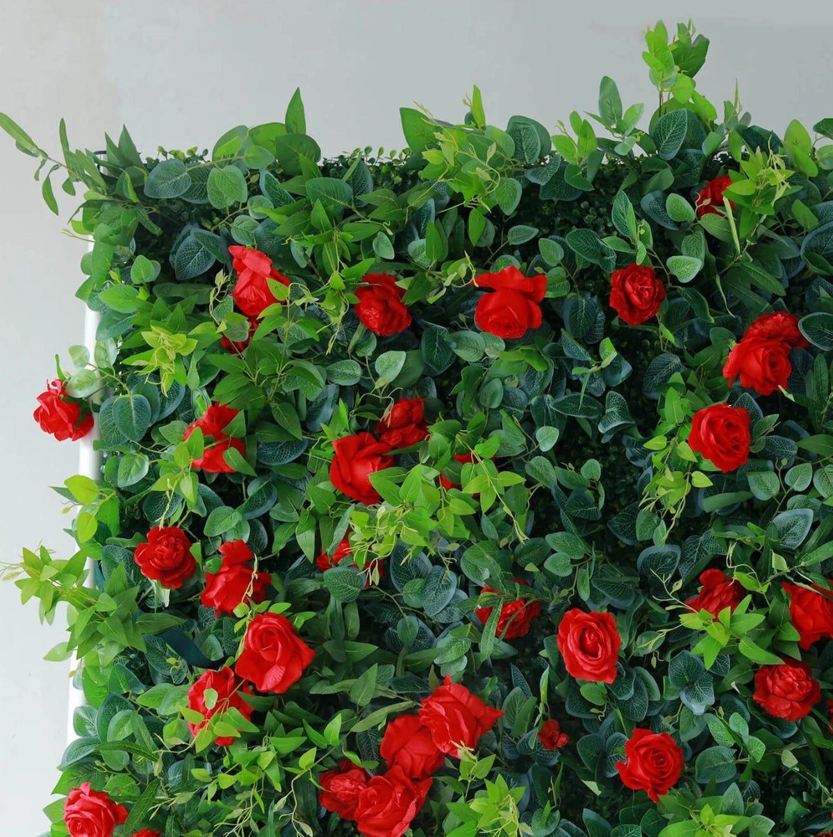 Red Rose Greenery Premium Flower Wall - 009