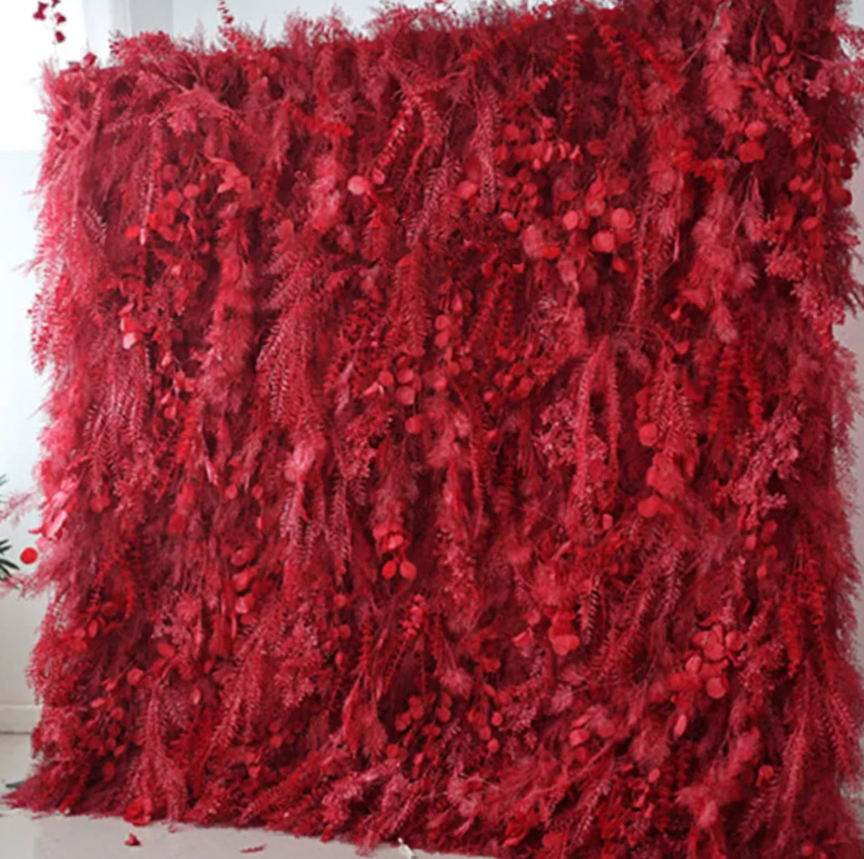 Into The Meadow Deep Red Flower Wall - 041