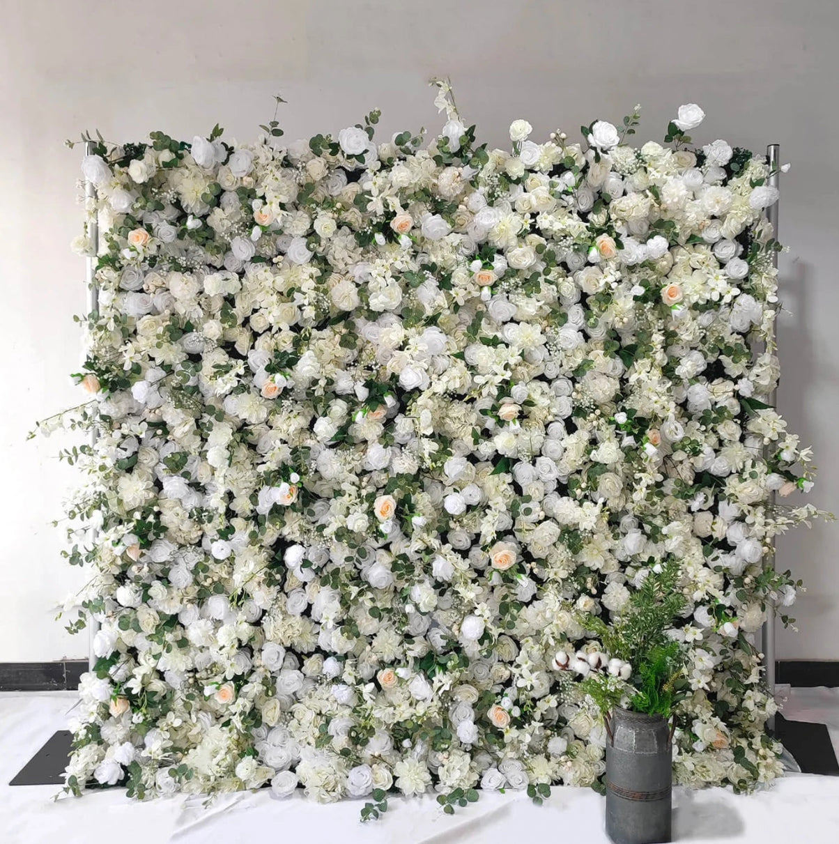 Into The Meadows Cream Greenery Premium Flower Wall - 188