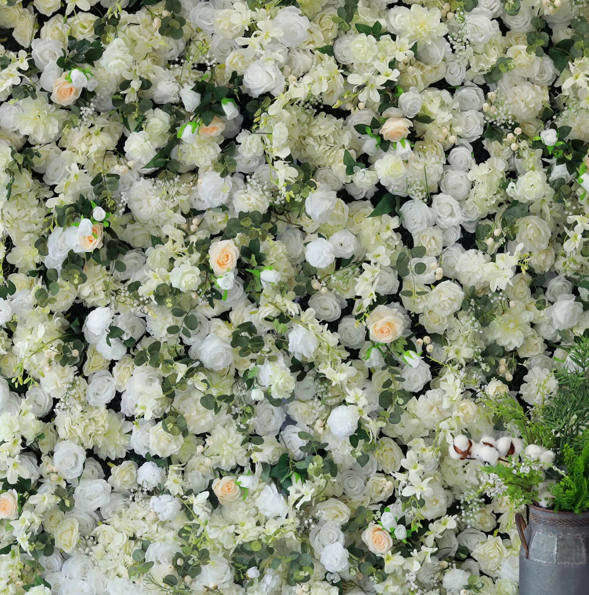Into The Meadows Cream Greenery Premium Flower Wall - 188