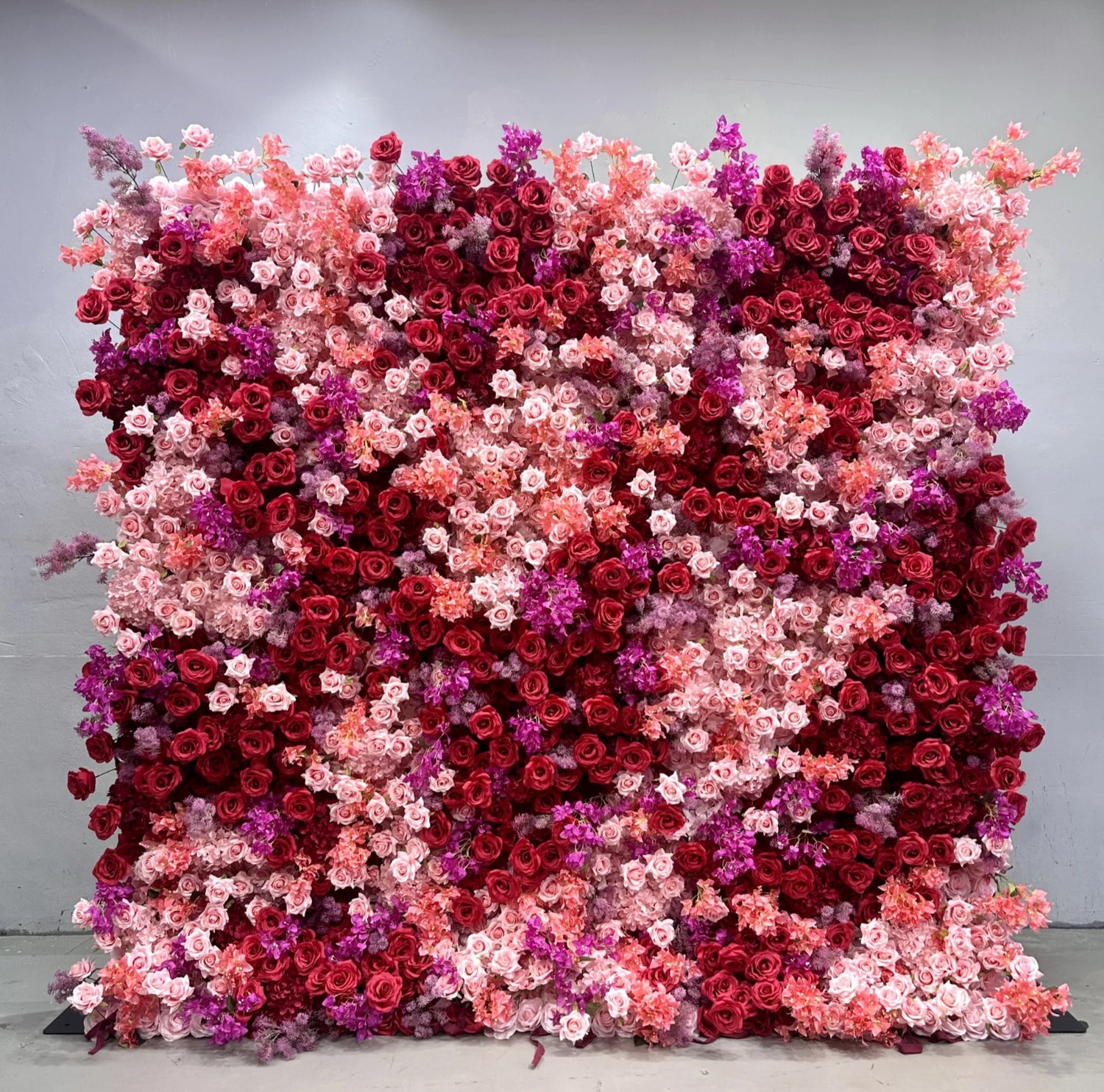 Fuscia Pink and Red Premium Flower Wall - 230