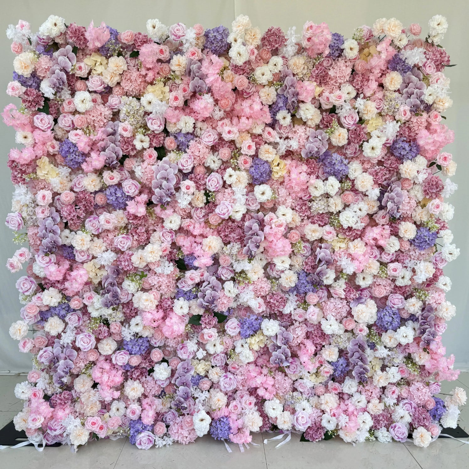 White, Purple & Pink Wild Hydrengea Premium Flower Wall - 249